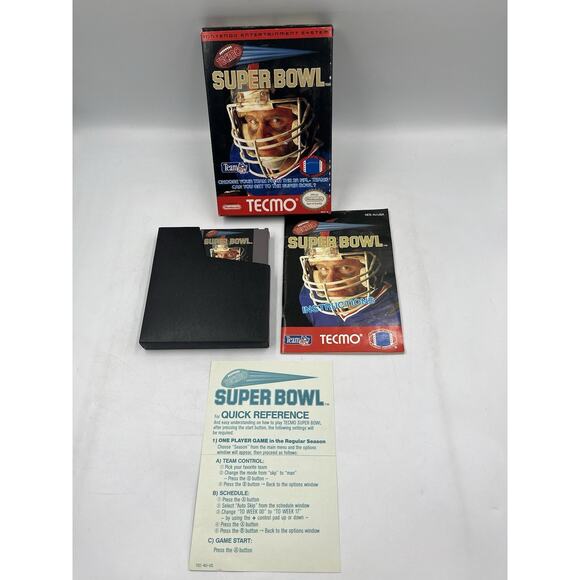Tecmo Super Bowl (Nintendo NES, 1991) Complete In Box CIB Mint - Picture 1 of 16